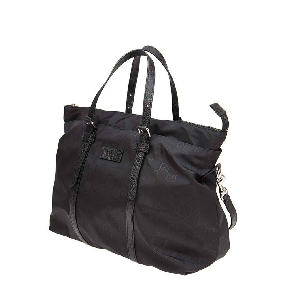 New Gucci Women Handbag Bag Nylon Black Logo